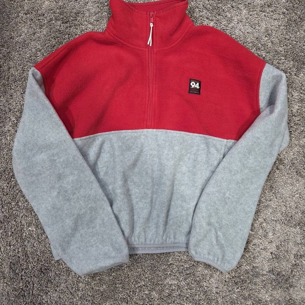 Old Navy Women's Quarter Zip Sweater in Red and Gray